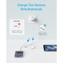 Anker Cargador iPhone Carga Rapida USB C 20W, con 2 Puertos,para iPhone 16/16 Plus/16 Pro/16 Pro MAX/15/iPad y más(Cable USB C