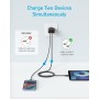 Anker Cargador iPhone Carga Rapida USB C 20W, con 2 Puertos,para iPhone 16/16 Plus/16 Pro/16 Pro MAX/15/iPad y más(Cable USB C