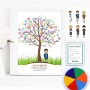 Didart Handmade Cuadro de árbol de huellas Comunión niño. Modelo SIXTY. Marco, Tintas e Instrucciones incluidas, Libro de