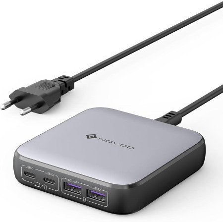 NOVOO Cargador USB C de 120W con 1 Cables PD 100W Tipo C, Cargador de Pared PPS Compacto de 3 Puertos GAN III, para MacBook Pro