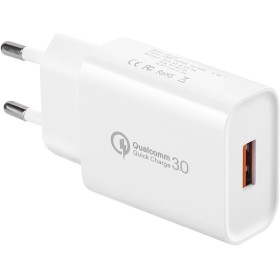 Cargador USB, Cargador Rápido 18W Quick Charge 3.0, Enchufe USB Compatible con Samsung Galaxy S6 S7 S8 S9 S10 S20 S21 S22 S23