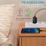 Cargador USB, Cargador Rápido 18W Quick Charge 3.0, Enchufe USB Compatible con Samsung Galaxy S6 S7 S8 S9 S10 S20 S21 S22 S23