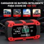 YDBAO Cargador de Batería 12V 10A Cargador de Batería de Coche Inteligente con Pantalla Táctil LCD y Múltiples Protecciones