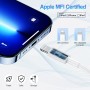 Cargador Carga Rapida iPhone 14 13 12 11 Apple Original,20W USB C Enchufe con 2M+2M Cable Cabezal Adaptador Pared Charger