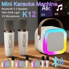Máquina de Karaoke K12, sistema de altavoces Portátil con Bluetooth 5,