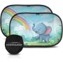 Parasol Coche con protección UV certificada Óptima Oscuridad - Autoadhesivo, para Proteger del Sol a bebés y Mascotas, 2