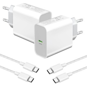 45W Cargador para Samsung Carga Rapida,2-Pack USB C Enchufe y Cable Cargador para Samsung Galaxy S24 Ultra/S25/S23 Plus/S24