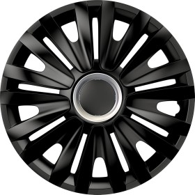 S SUMEX Juego de 4 Tapacubos de 15 Pulgadas Diseño Illinois RC Black, Acabado Negro y ABS Resistente a Fuertes Impactos,