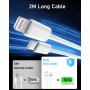 Cargador Carga Rapida for iPhone 14/14 Pro/14 Pro Max/14 Plus 13 12 11 SE XR X XS 8, 25W USB C Carregador Enchufe Rapido con 2M