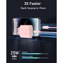 Cargador Carga Rapida for iPhone 14/14 Pro/14 Pro Max/14 Plus 13 12 11 SE XR X XS 8, 25W USB C Carregador Enchufe Rapido con 2M