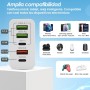 3-Stars - 2025 - Cargador de 65W con 5 Puertos USB - 2 Tipo C y 3 Tipo A - Carga Rápida QC 3.0 - Compatible con Samsung, iPhone,