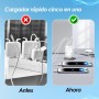 3-Stars - 2025 - Cargador de 65W con 5 Puertos USB - 2 Tipo C y 3 Tipo A - Carga Rápida QC 3.0 - Compatible con Samsung, iPhone,