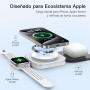 KEEPRO Cargador Pare iPhone Carga Rapida, Cargador Inalámbrico 3 en 1 Plegable para iPhone 16/15/14/13/12 Serie, AirPods