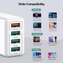 Cargador USB, Adaptador de Carga USB de 4 Puertos con Adaptador rápido Smart QC 3.0 de 33W, Cargador multipuerto Compatible con