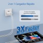 30W 2-Puerto Cargador Carga Rapida para iPhone 14 13 12 11 Pro MAX Plus Mini XS XR X SE 8 7 6, for AirPods/iPad, Rapido USB-C