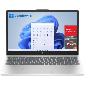 HP 15-fc0152ns - Ordenador portátil de 15.6" FHD AMD Ryzen 7-7730U, 16 GB RAM, 512GB SSD, AMD Radeon Graphics, Windows 11 Plata