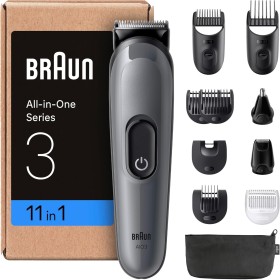 Braun Recortadora Todo En Uno Series 3 AIO3565, Kit De Styling 11en1 Para Barba y Pelo, 14 Longitudes, Máquina De Cortar Pelo