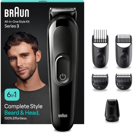 Braun Recortadora Todo En Uno Series 3 AIO3565, Kit De Styling 11en1 Para Barba y Pelo, 14 Longitudes, Máquina De Cortar Pelo