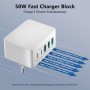 Cargador USB C Charger Cargador Rapido 50W 5 Puertos Bloque de Carga rápida, multicargador USB Carga rapida, Conector de Pared