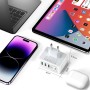 Cargador USB C Charger Cargador Rapido 50W 5 Puertos Bloque de Carga rápida, multicargador USB Carga rapida, Conector de Pared