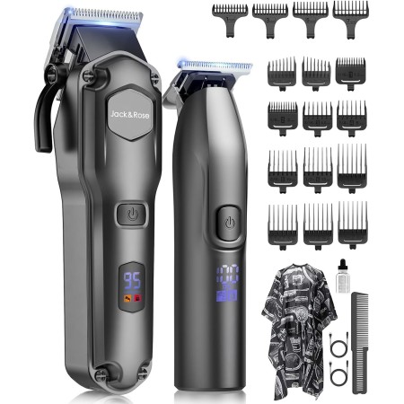Maquina de Cortar Pelo Hombre,Juego de Barbero y Recortador,Cortapelos Recortadora de Barba,Maquina de Afeitar Hombre con Peines