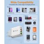 2 Pack Cargador USB C 40W, Cargador iPhone Carga Rapida, 4 Puertos Enchufe USB, Múltiple Cargadors PD+QC3.0 Rápido Pared