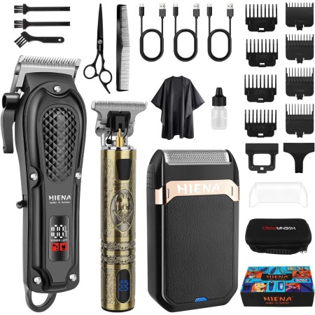 HIENA PRO Maquina de Cortar Pelo Hombre Maquinilla Cortar Pelo para kit barbero Profesional Recortadora de Barba Maquina de