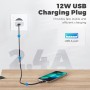 4-Pack 12W Cargador Enchufe USB, 5V/2.4A Carregador USB Cargador Movil, USB Charger Enchufe Cargador Compatible iPhone Samsung