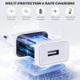 4-Pack 12W Cargador Enchufe USB, 5V/2.4A Carregador USB Cargador Movil, USB Charger Enchufe Cargador Compatible iPhone Samsung