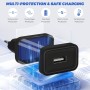 4-Pack 12W Cargador Enchufe USB, 5V/2.4A Carregador USB Cargador Movil, USB Charger Enchufe Cargador Compatible iPhone Samsung