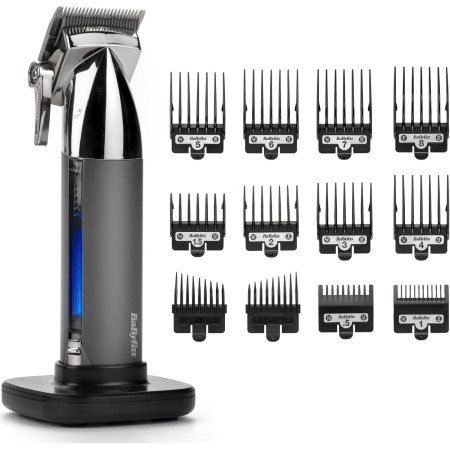 BaByliss Cortapelos Super-X Metal – Máquina de cortar el pelo inalámbrica, Cuchillas de acero japonés, 10 peines guía, 2 peines