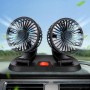 Ventilador Coche Doble Cabeza 360° Rotación Ventiladores, USB Ventilador Silencioso Potente 2 Velocidades Mini Ventiladors Mesa