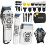 BESTBOMG Maquina Cortar Pelo Profesional, Maquina Barbero Hombre & Máquina de Afeitar Eléctrica, Cortapelos Kit con 10 Peine