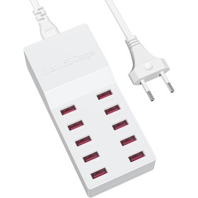 Cargador USB Multiple, Binamao 50W Cargador USB Carga Rapida 10 Puertos Cargador Movil, USB-A Estación de Carga, USB Charging