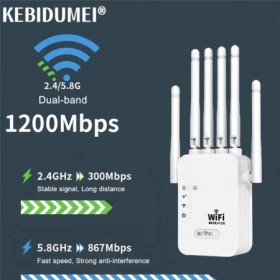 Repetidor WiFi inalámbrico de 1200Mbps extensor WIFI amplificador WiFi