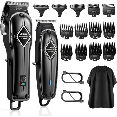 GLAKER Maquina de Cortar Pelo Hombre,Cortapelos Hombre y Recortadora de Barba con Cable e Inalámbrico,Maquina Cortar Pelo