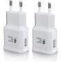 2-Pack Cabeza Cargador, Adaptador de Enchufe de Carga USB 5V/2A Compatible con Samsung Galaxy S23 S22 S21 S20 S10 S10e S7 S8