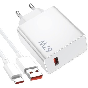 Cargador USB y Cable USB C para Xiaomi Redmi Note 14S 13 12 Pro 11S 5G,6A 67W Carga Turbo Adaptador de Cargador y Cable Tipo C