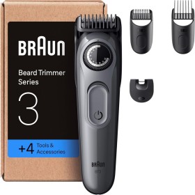 Braun Recortadora De Barba Series 3 BT3525, Barbero Recargable, +4 Accesorios De Afeitado, 50 Min De Autonomía, Lámina De Corte