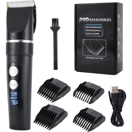 Cortadora de Pelo Profesional, Cuchilla de Titanio Duradera, Toque Digital, Afeitadora con Pantalla LED, Recortadora de Barba