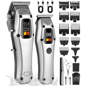 SOBEAU Maquina de Cortar Pelo Hombre, Cortapelos Hombre Profesional, Recortadora de Barba, Cortador Peluquería Clippers Kit,