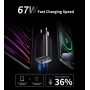 Cargador 67W USB - C Rápido, Cargador de 3 Puertos Rápido (GAN PPS), Cargador para MacBook Pro/Air, DELL XPS 13, Lenovo y ASUS,