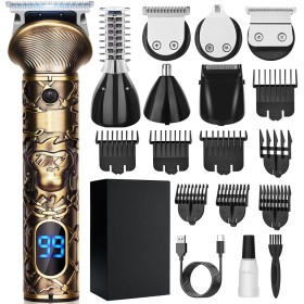 YIDON Maquina de Afeitar Hombre, Maquina de Cortar Pelo Hombre, Cortapelos con LED, Recortadora de Barba, Afeitadora Electrica