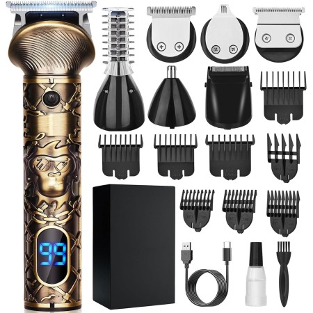 YIDON Maquina de Afeitar Hombre, Maquina de Cortar Pelo Hombre, Cortapelos con LED, Recortadora de Barba, Afeitadora Electrica
