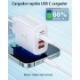 Cargador USB C, 40W 4-Puertos Cargador iPhone Carga Rapida, PD+QC Cargadar de Doble Puerto, Adaptador de Cargadar Múltiple Tipo