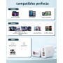 Cargador USB C, 40W 4-Puertos Cargador iPhone Carga Rapida, PD+QC Cargadar de Doble Puerto, Adaptador de Cargadar Múltiple Tipo