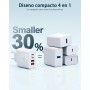 Cargador USB C, 40W 4-Puertos Cargador iPhone Carga Rapida, PD+QC Cargadar de Doble Puerto, Adaptador de Cargadar Múltiple Tipo