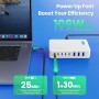 430W Cargador USB Multiple, 8 Ports 100W PD GAN IV Cargador Carga Rápida QC PPS,Enchufes USB C Alimentador Multiple Tipo c