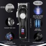 CIICII Maquina Cortar Pelo Profesional, Cortapelos Hombre & Recortadora de Barba (12Pcs/ Inalámbrico/Recargable/USB/LCD