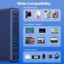 430W Cargador USB Multiple, 8 Ports 100W PD GAN IV Cargador Carga Rápida QC PPS,Enchufes USB C Alimentador Multiple Tipo c